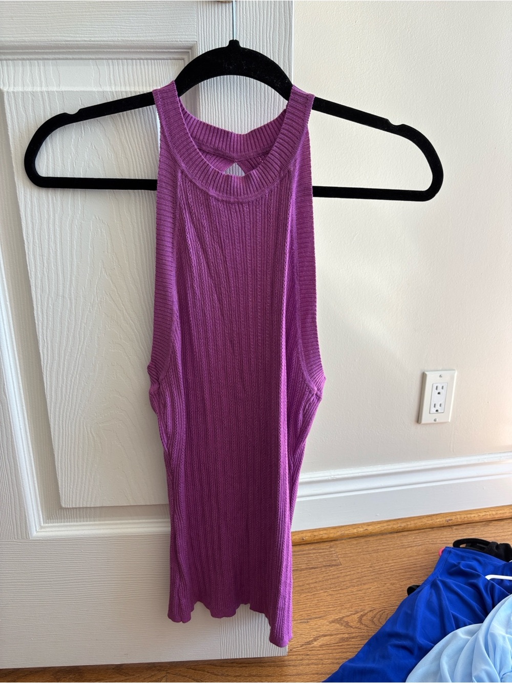 RW&CO Sleeveless Ribbed Tank Top in Bright Purple